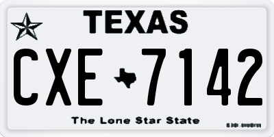 TX license plate CXE7142