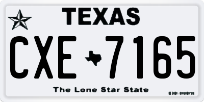 TX license plate CXE7165