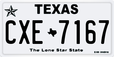 TX license plate CXE7167