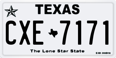 TX license plate CXE7171