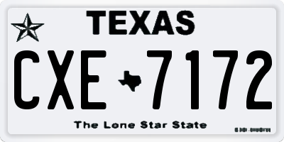 TX license plate CXE7172