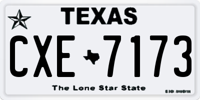 TX license plate CXE7173