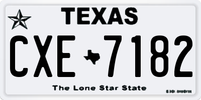 TX license plate CXE7182