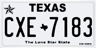 TX license plate CXE7183