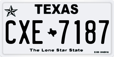 TX license plate CXE7187