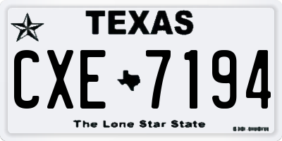 TX license plate CXE7194