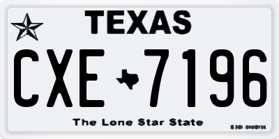 TX license plate CXE7196