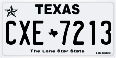 TX license plate CXE7213