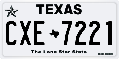 TX license plate CXE7221
