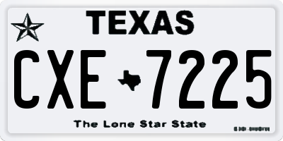 TX license plate CXE7225