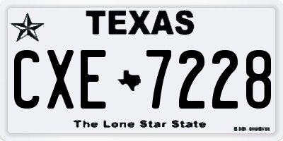 TX license plate CXE7228