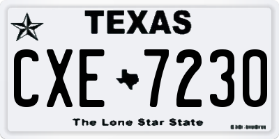 TX license plate CXE7230