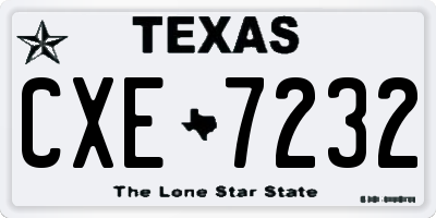 TX license plate CXE7232