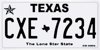 TX license plate CXE7234