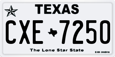 TX license plate CXE7250