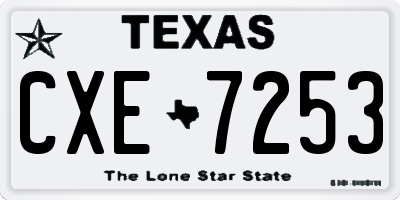 TX license plate CXE7253