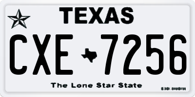 TX license plate CXE7256