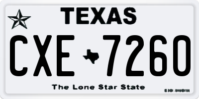 TX license plate CXE7260