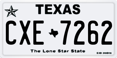 TX license plate CXE7262