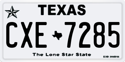 TX license plate CXE7285