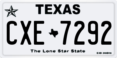 TX license plate CXE7292