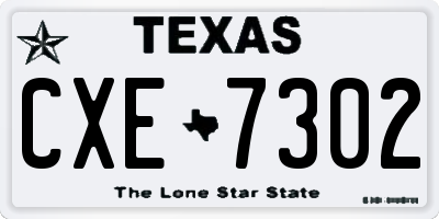 TX license plate CXE7302