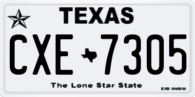 TX license plate CXE7305