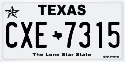 TX license plate CXE7315
