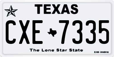 TX license plate CXE7335