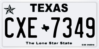 TX license plate CXE7349
