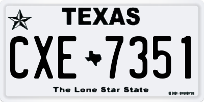 TX license plate CXE7351