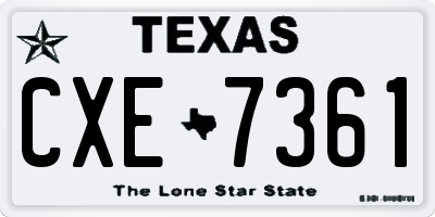 TX license plate CXE7361