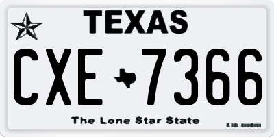 TX license plate CXE7366