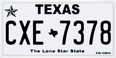 TX license plate CXE7378