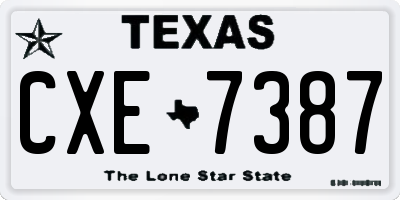 TX license plate CXE7387
