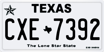 TX license plate CXE7392