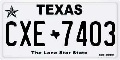 TX license plate CXE7403