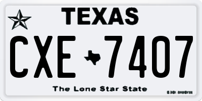 TX license plate CXE7407