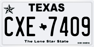 TX license plate CXE7409