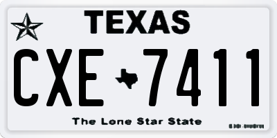 TX license plate CXE7411