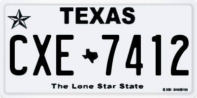 TX license plate CXE7412