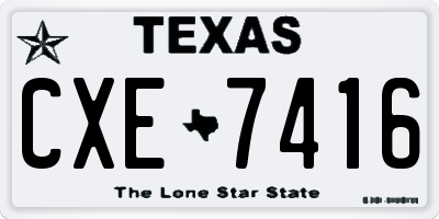 TX license plate CXE7416