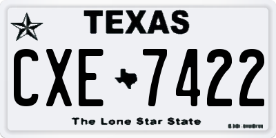 TX license plate CXE7422
