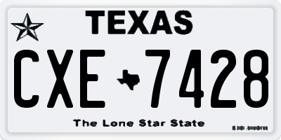 TX license plate CXE7428