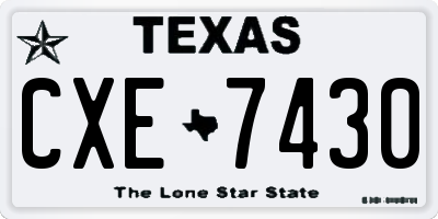 TX license plate CXE7430