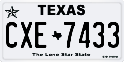 TX license plate CXE7433