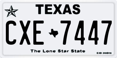 TX license plate CXE7447