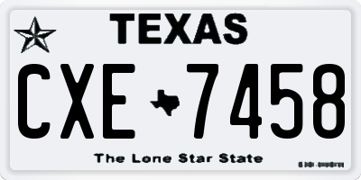 TX license plate CXE7458