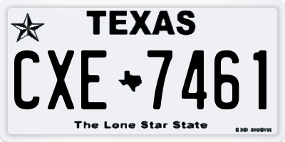 TX license plate CXE7461