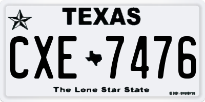 TX license plate CXE7476